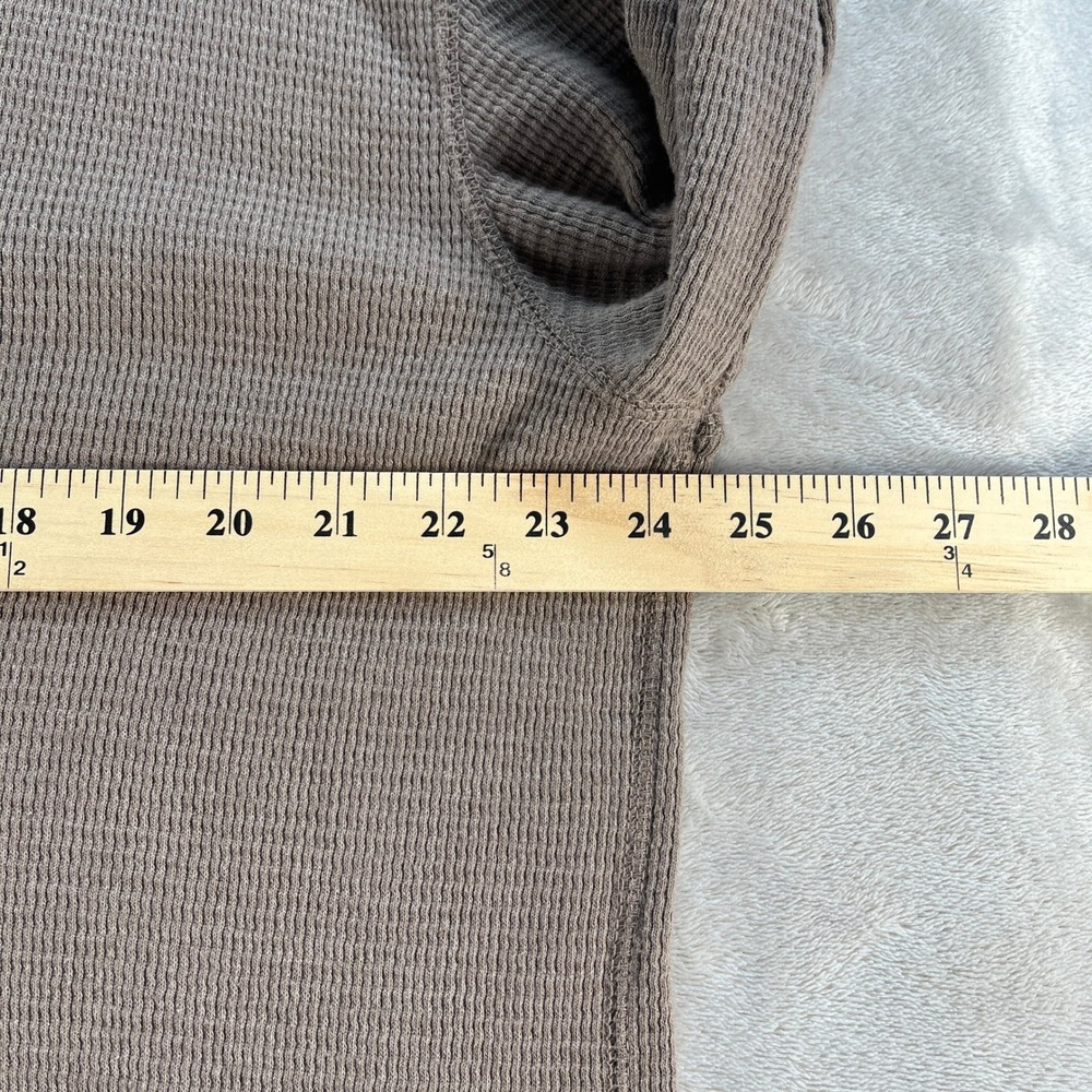Faded Glory Henley Shirt Mens XL Brown Waffle Knit Thermal Long Sleeve Layering - Picture 8 of 11
